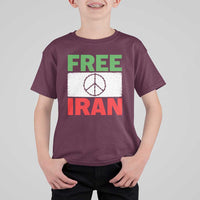 Free Iran T Shirt For Kid Stop War Barbed Wire Peace Sign