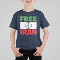 Free Iran T Shirt For Kid Stop War Barbed Wire Peace Sign