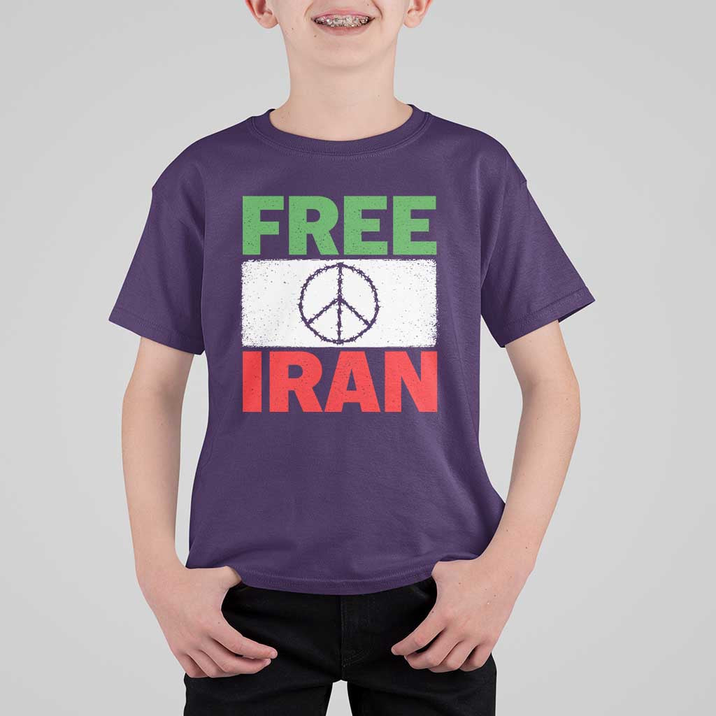 Free Iran T Shirt For Kid Stop War Barbed Wire Peace Sign