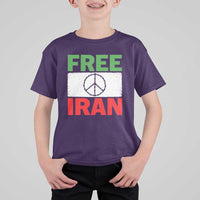 Free Iran T Shirt For Kid Stop War Barbed Wire Peace Sign