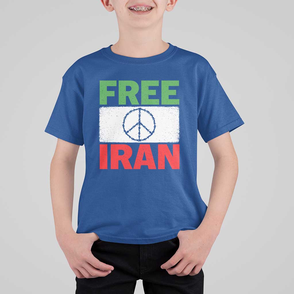 Free Iran T Shirt For Kid Stop War Barbed Wire Peace Sign