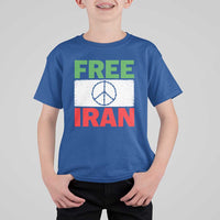 Free Iran T Shirt For Kid Stop War Barbed Wire Peace Sign