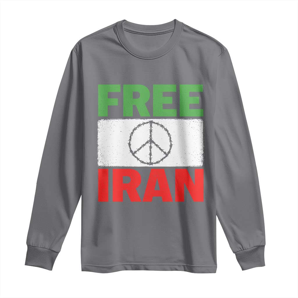 Free Iran Long Sleeve Shirt Stop War Barbed Wire Peace Sign