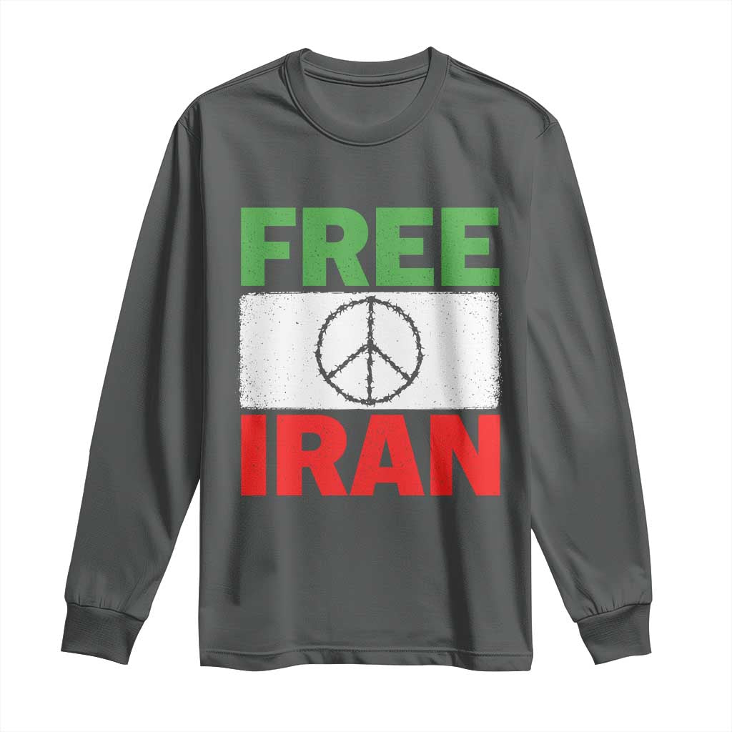Free Iran Long Sleeve Shirt Stop War Barbed Wire Peace Sign