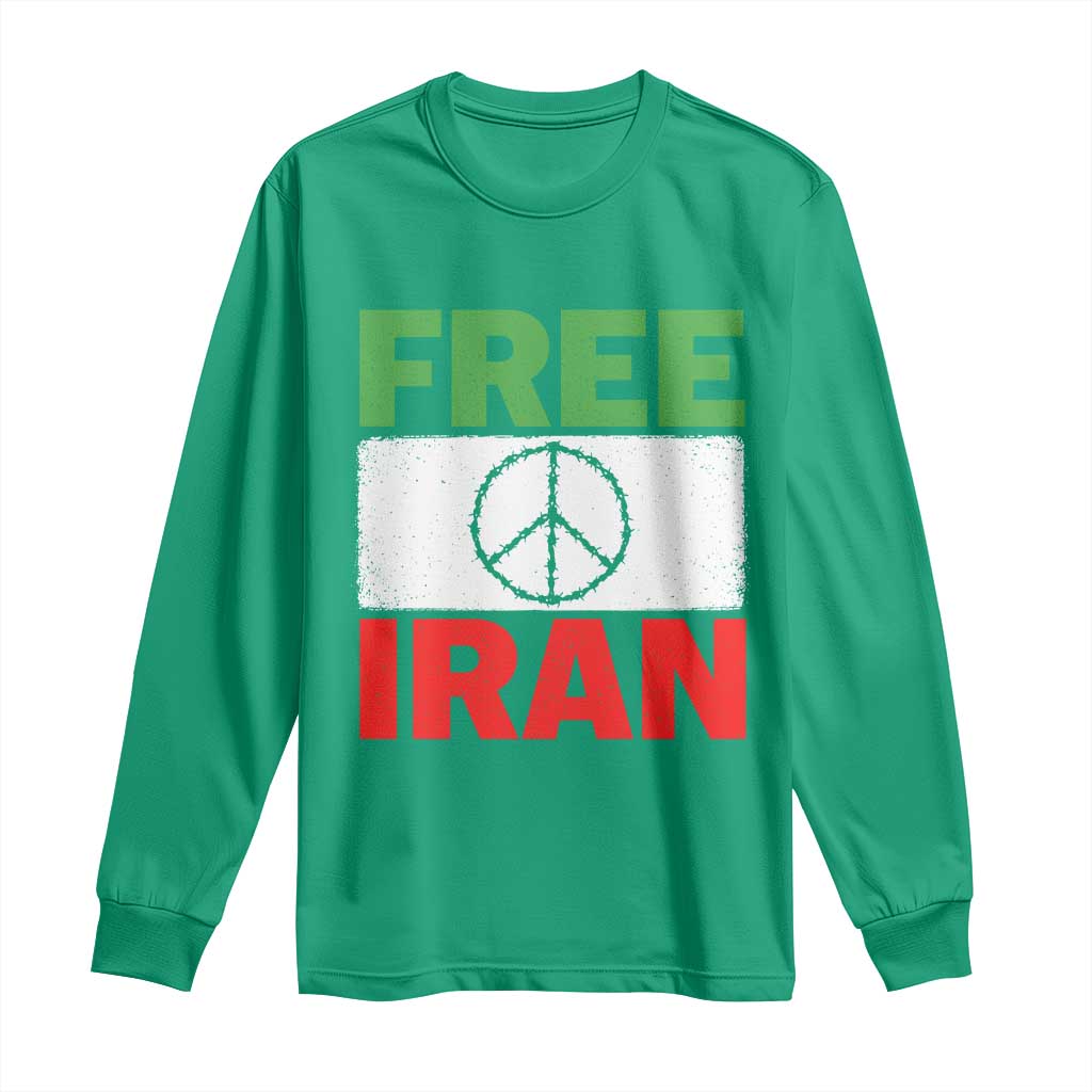 Free Iran Long Sleeve Shirt Stop War Barbed Wire Peace Sign
