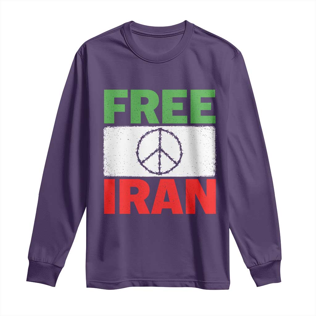 Free Iran Long Sleeve Shirt Stop War Barbed Wire Peace Sign