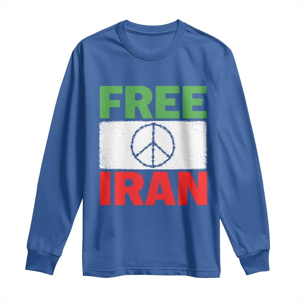 Free Iran Long Sleeve Shirt Stop War Barbed Wire Peace Sign