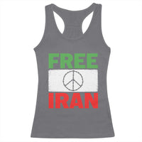 Free Iran Racerback Tank Top Stop War Barbed Wire Peace Sign