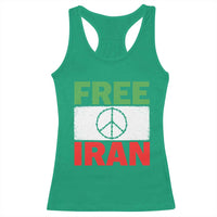 Free Iran Racerback Tank Top Stop War Barbed Wire Peace Sign