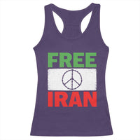 Free Iran Racerback Tank Top Stop War Barbed Wire Peace Sign