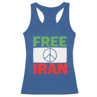 Free Iran Racerback Tank Top Stop War Barbed Wire Peace Sign