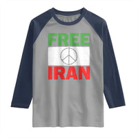 Free Iran Raglan Shirt Stop War Barbed Wire Peace Sign