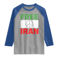 Free Iran Raglan Shirt Stop War Barbed Wire Peace Sign