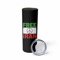 Free Iran Skinny Tumbler Stop War Barbed Wire Peace Sign