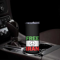 Free Iran Skinny Tumbler Stop War Barbed Wire Peace Sign