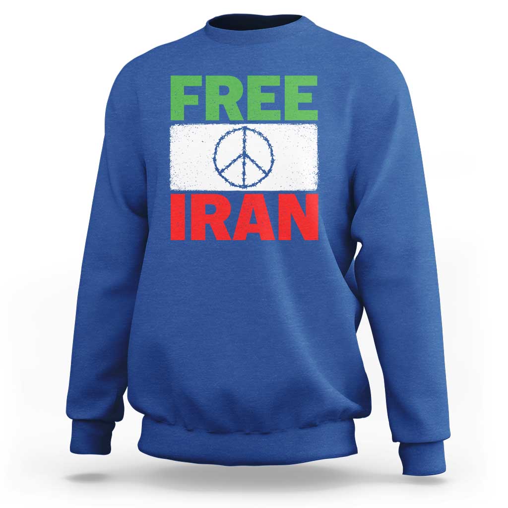 Free Iran Sweatshirt Stop War Barbed Wire Peace Sign