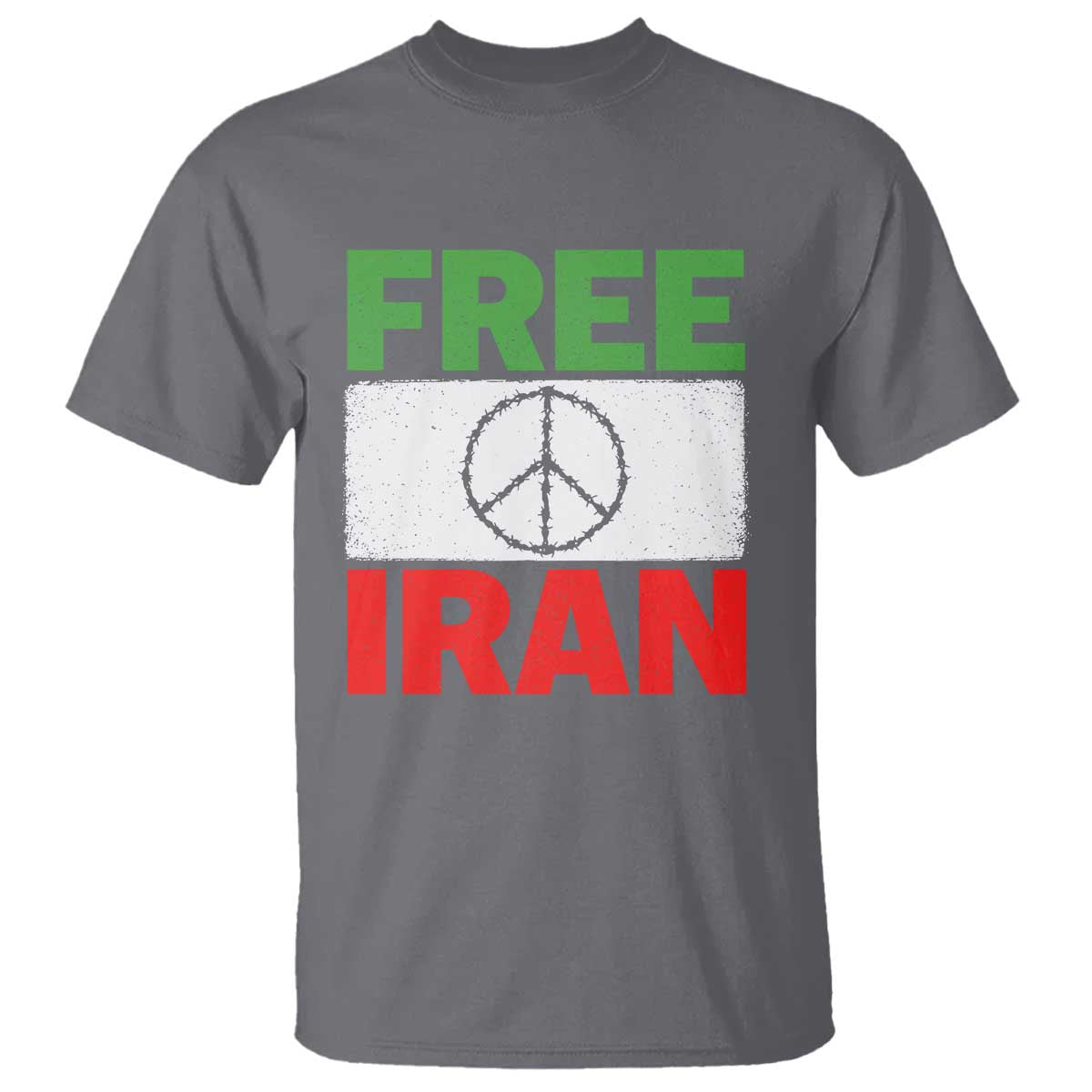 Free Iran T Shirt Stop War Barbed Wire Peace Sign