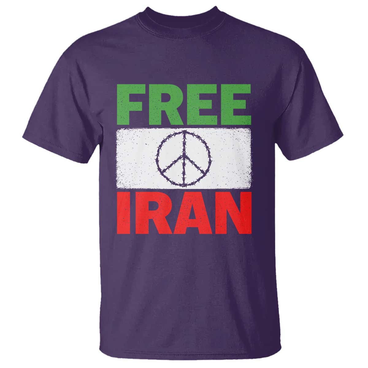 Free Iran T Shirt Stop War Barbed Wire Peace Sign