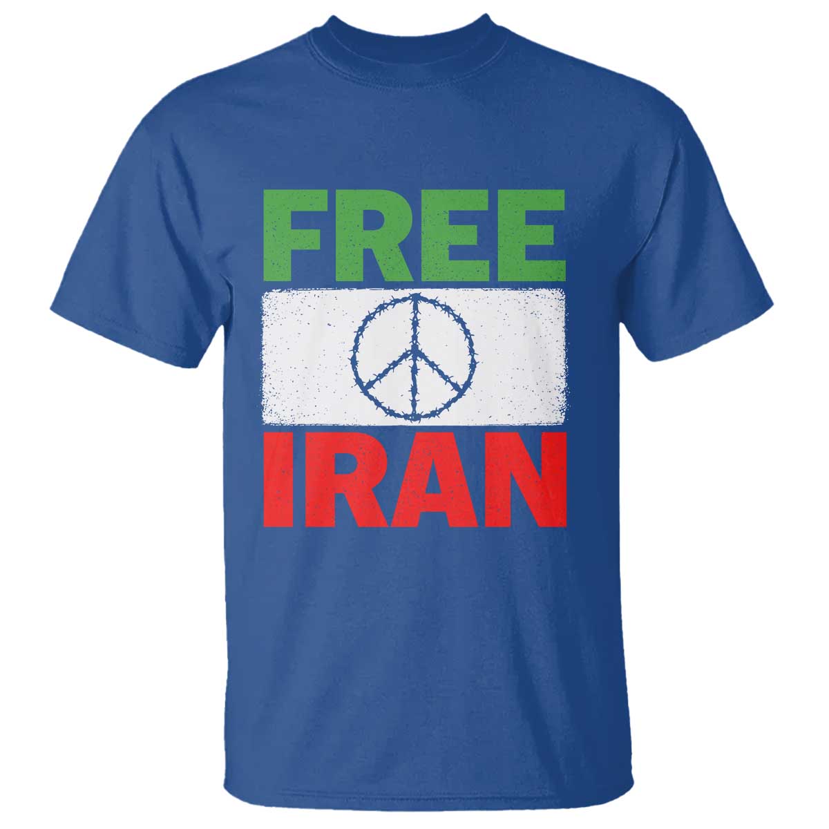 Free Iran T Shirt Stop War Barbed Wire Peace Sign