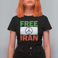 Free Iran T Shirt For Women Stop War Barbed Wire Peace Sign