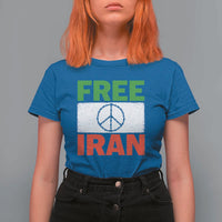 Free Iran T Shirt For Women Stop War Barbed Wire Peace Sign