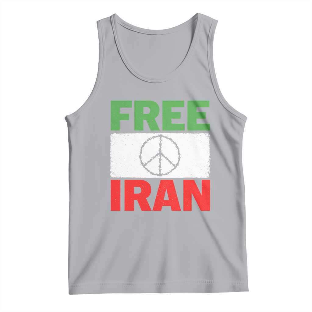 Free Iran Tank Top Stop War Barbed Wire Peace Sign