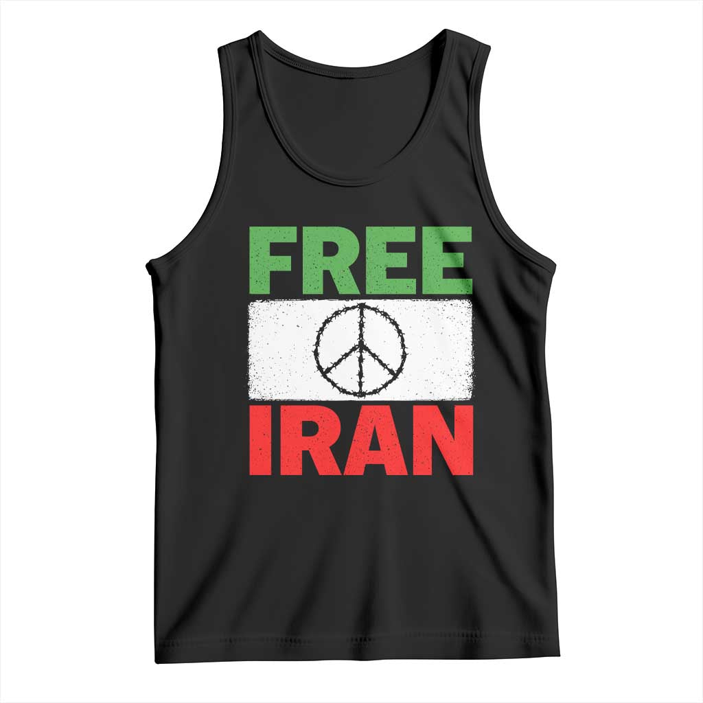Free Iran Tank Top Stop War Barbed Wire Peace Sign