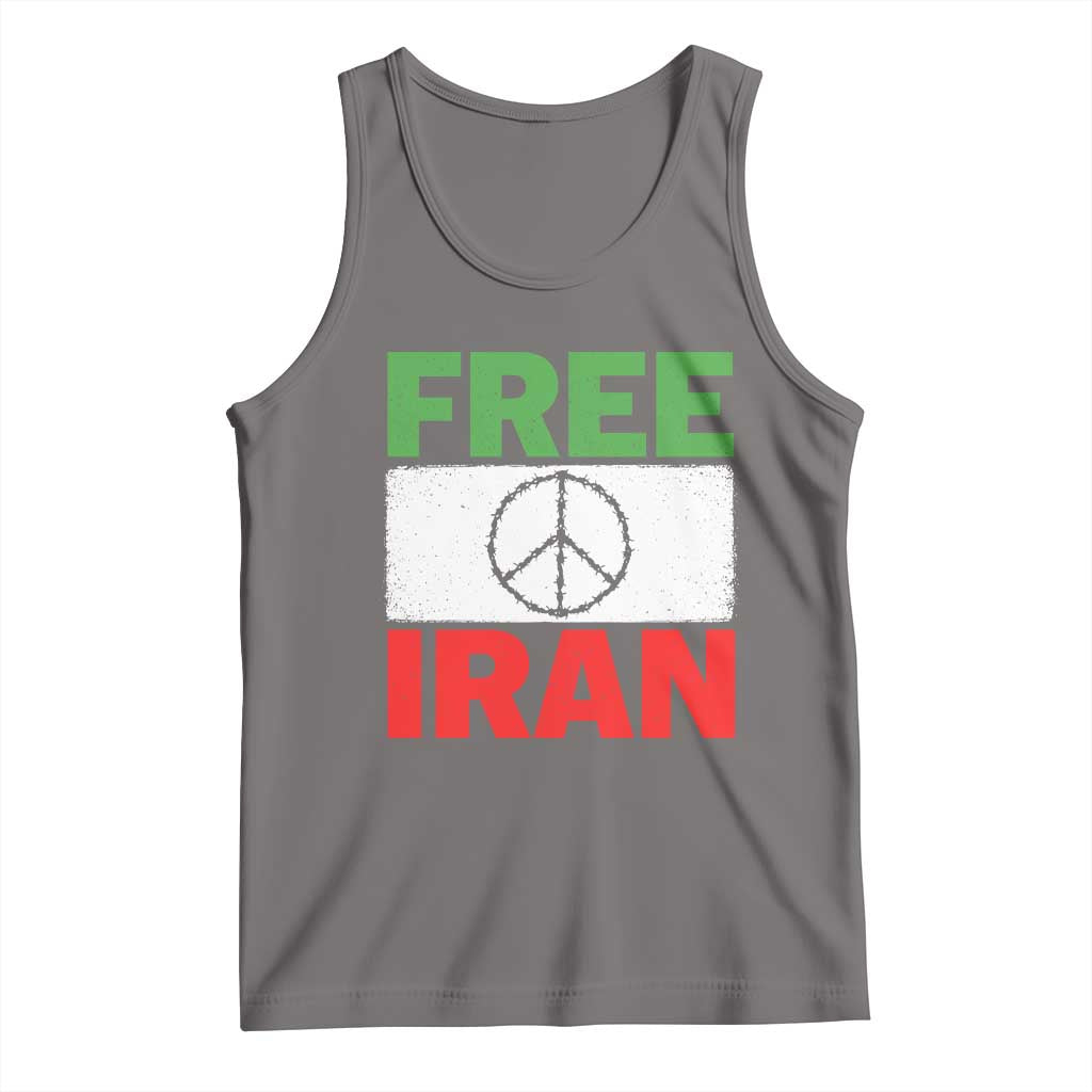 Free Iran Tank Top Stop War Barbed Wire Peace Sign