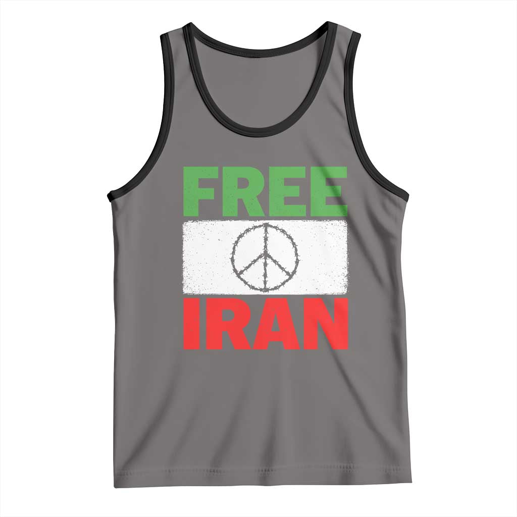 Free Iran Tank Top Stop War Barbed Wire Peace Sign