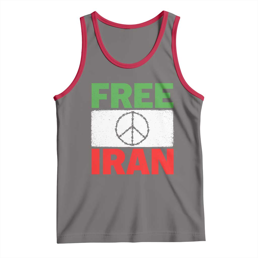 Free Iran Tank Top Stop War Barbed Wire Peace Sign
