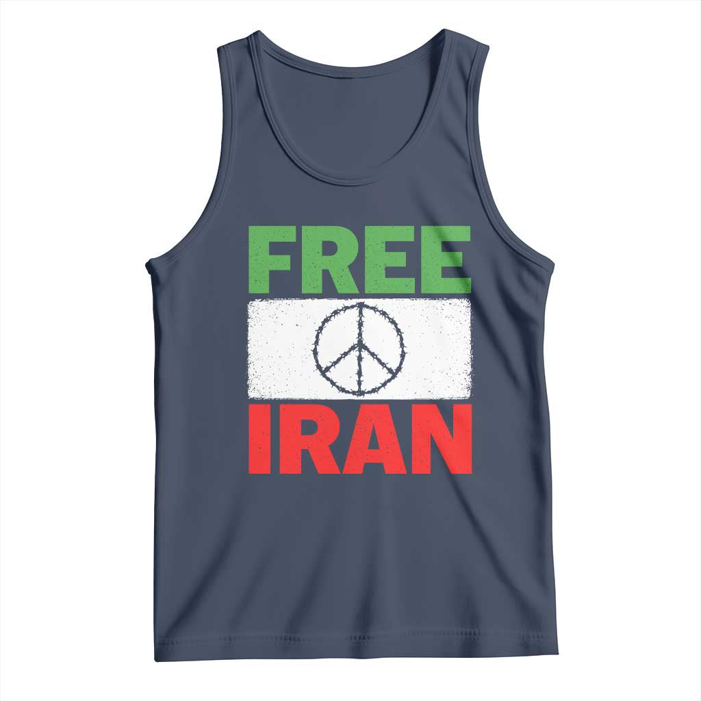 Free Iran Tank Top Stop War Barbed Wire Peace Sign