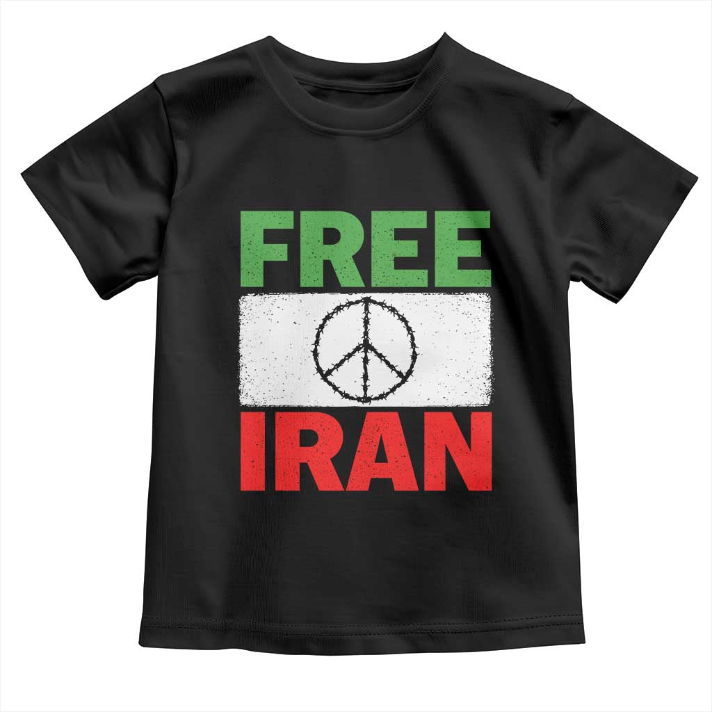 Free Iran Toddler T Shirt Stop War Barbed Wire Peace Sign