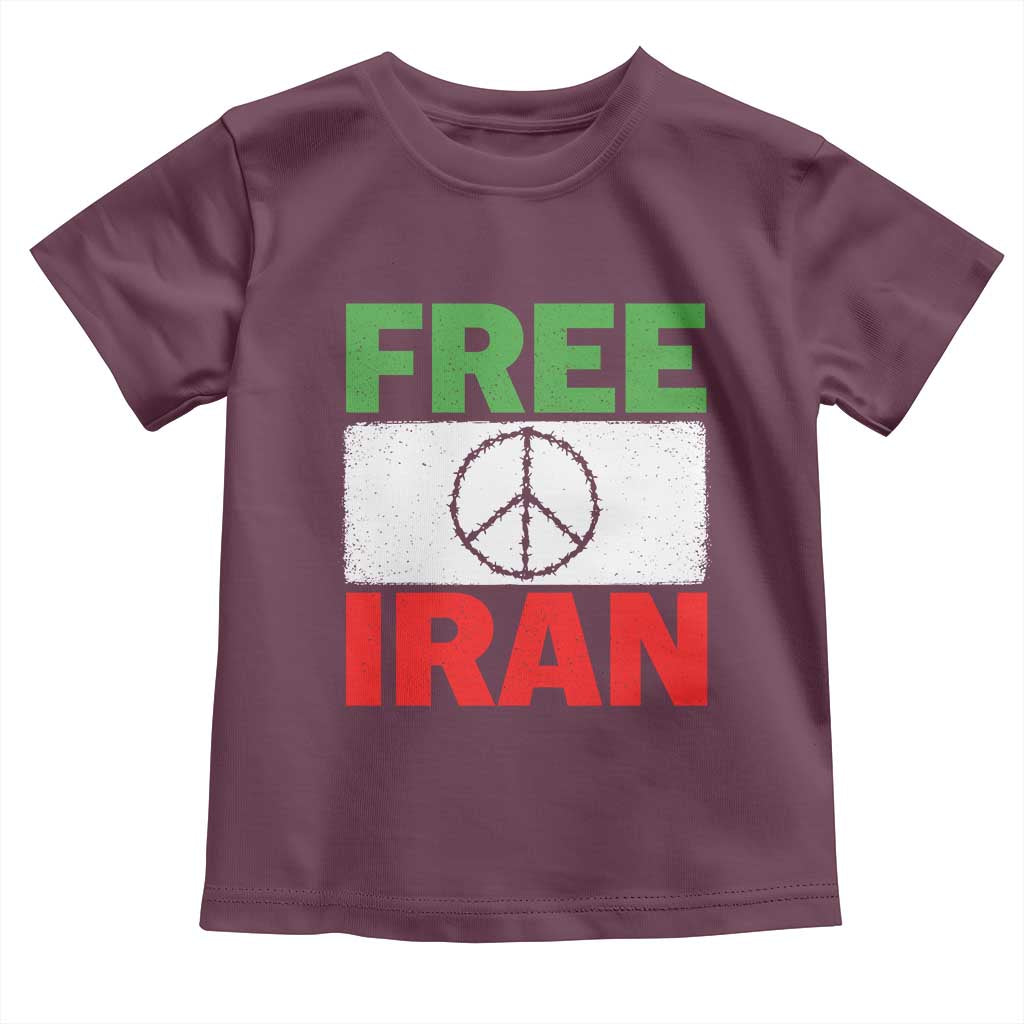 Free Iran Toddler T Shirt Stop War Barbed Wire Peace Sign