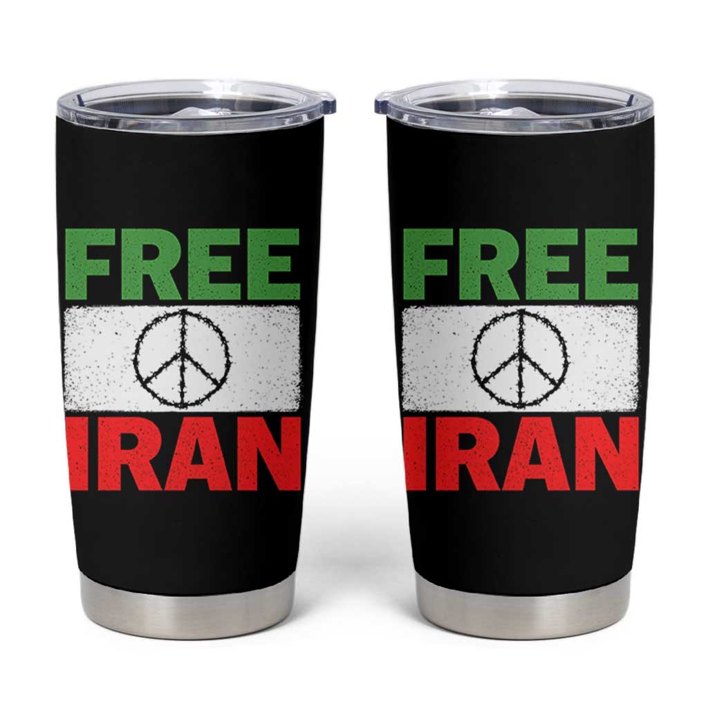 Free Iran Tumbler Cup Stop War Barbed Wire Peace Sign