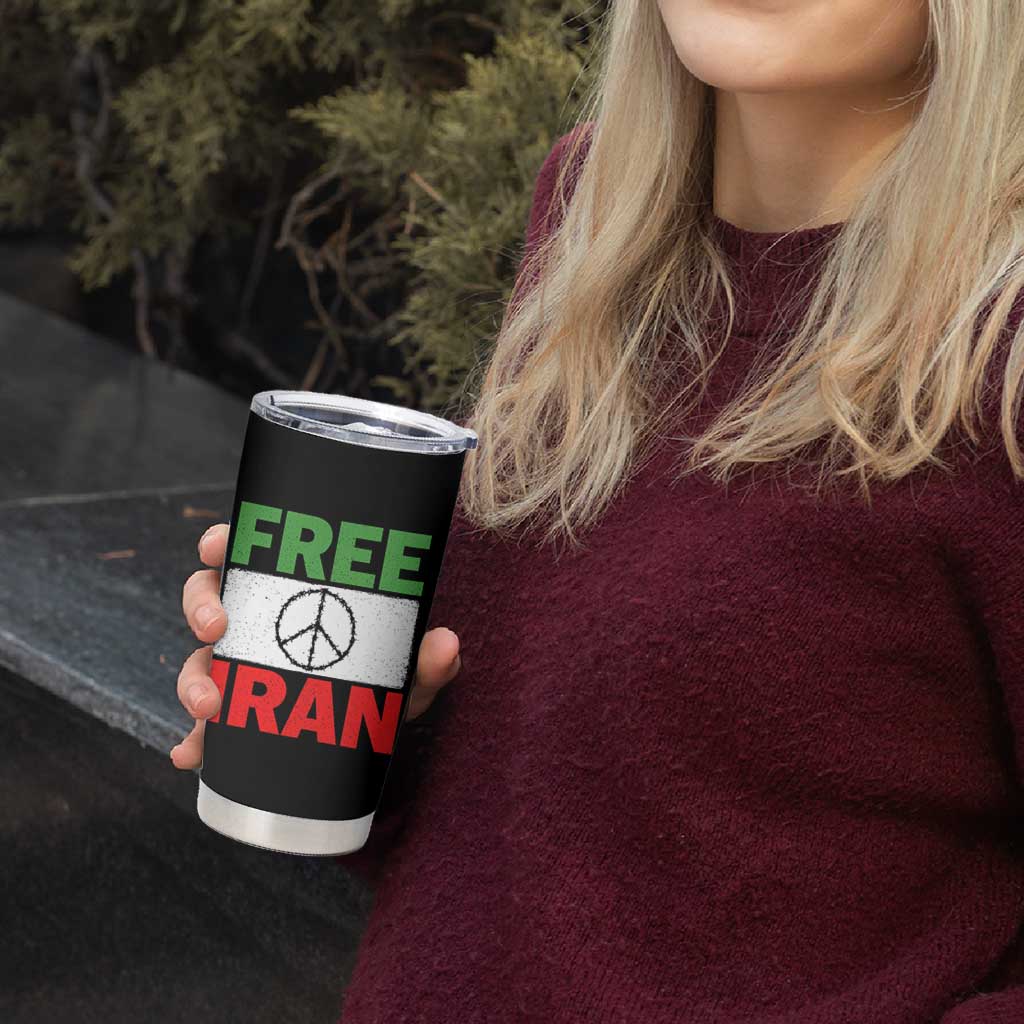 Free Iran Tumbler Cup Stop War Barbed Wire Peace Sign