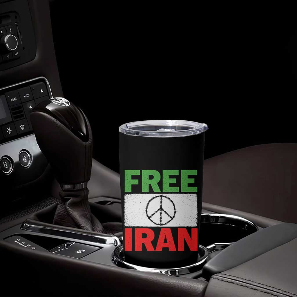 Free Iran Tumbler Cup Stop War Barbed Wire Peace Sign