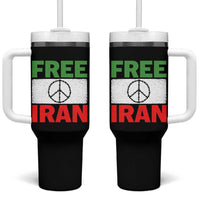 Free Iran Tumbler With Handle Stop War Barbed Wire Peace Sign