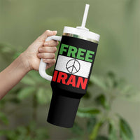 Free Iran Tumbler With Handle Stop War Barbed Wire Peace Sign