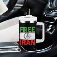 Free Iran Tumbler With Handle Stop War Barbed Wire Peace Sign