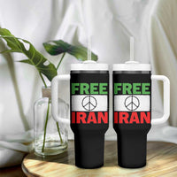 Free Iran Tumbler With Handle Stop War Barbed Wire Peace Sign
