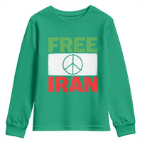 Free Iran Youth Sweatshirt Stop War Barbed Wire Peace Sign