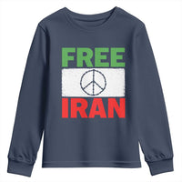 Free Iran Youth Sweatshirt Stop War Barbed Wire Peace Sign