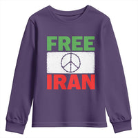 Free Iran Youth Sweatshirt Stop War Barbed Wire Peace Sign