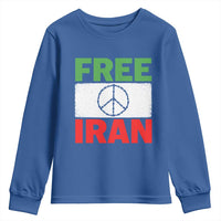 Free Iran Youth Sweatshirt Stop War Barbed Wire Peace Sign