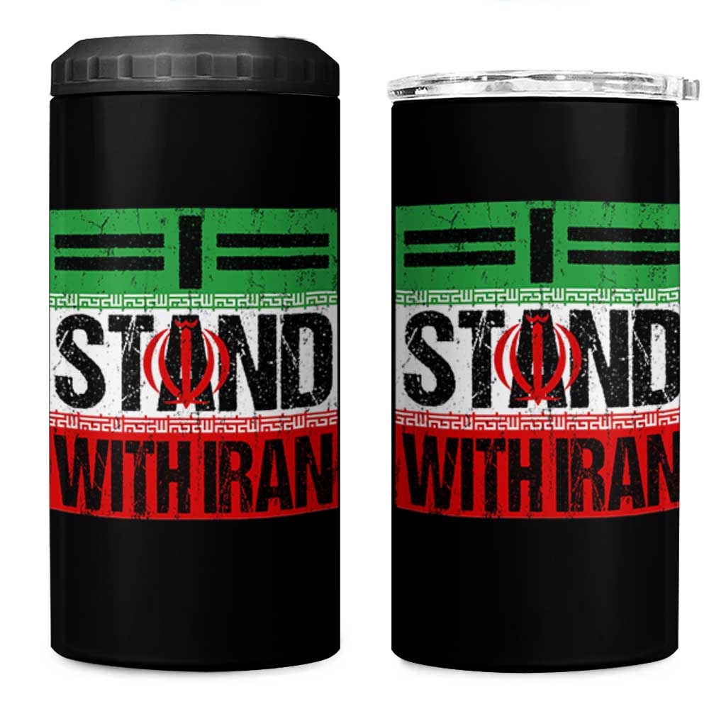 I Stand With Iran 4 in 1 Can Cooler Tumbler Iranian People Freedom Protest
