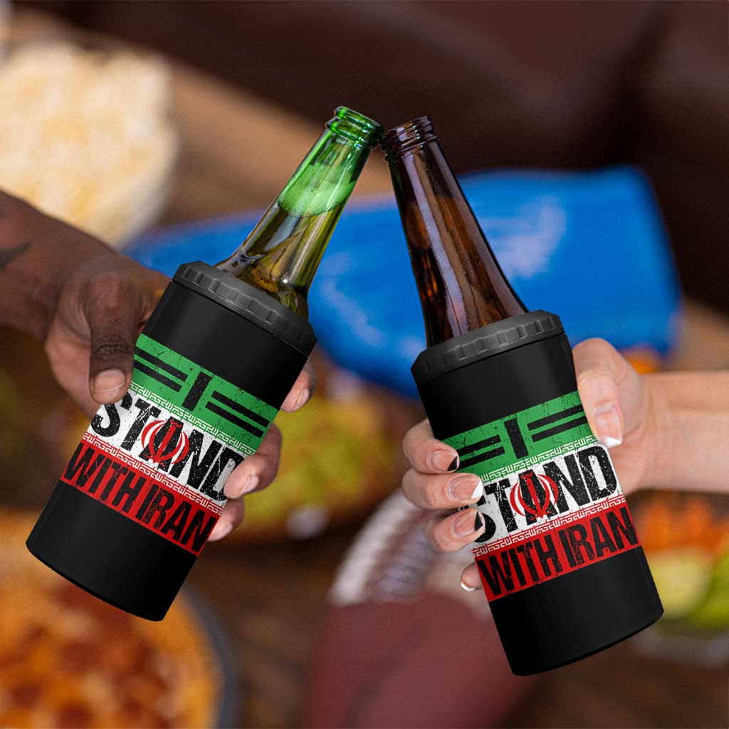 I Stand With Iran 4 in 1 Can Cooler Tumbler Iranian People Freedom Protest