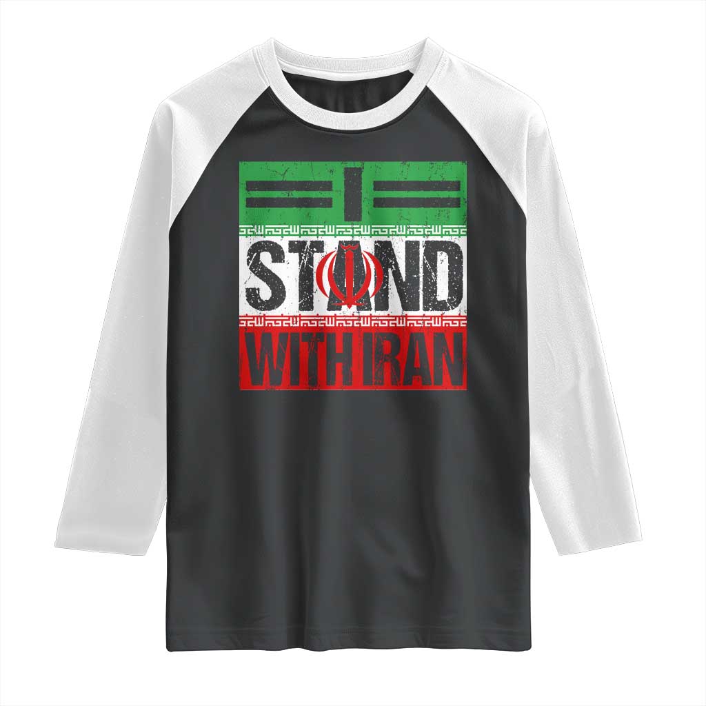 I Stand With Iran Raglan Shirt Iranian People Freedom Protest