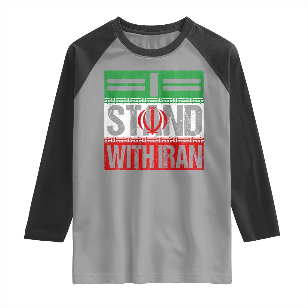 I Stand With Iran Raglan Shirt Iranian People Freedom Protest