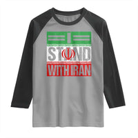 I Stand With Iran Raglan Shirt Iranian People Freedom Protest