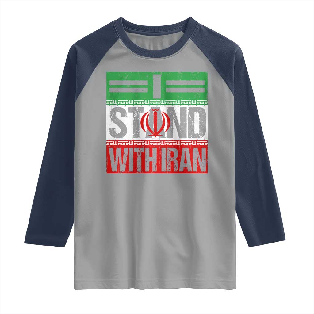 I Stand With Iran Raglan Shirt Iranian People Freedom Protest